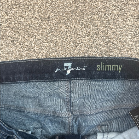 7 For All Mankind Men's Slimmy Straight Leg Jeans - Dark Wash Size 33 EUC - Picture 2 of 11